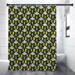 Green Alien UFO Space Print Premium Shower Curtain