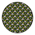 Green Alien UFO Space Print Round Floor Mat