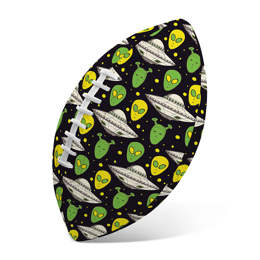 Green Alien UFO Space Print Rugby Ball