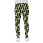 Green Alien UFO Space Print Scuba Joggers