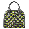 Green Alien UFO Space Print Shoulder Handbag