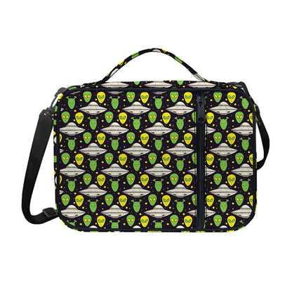 Green Alien UFO Space Print Shoulder Strap Bible Bag