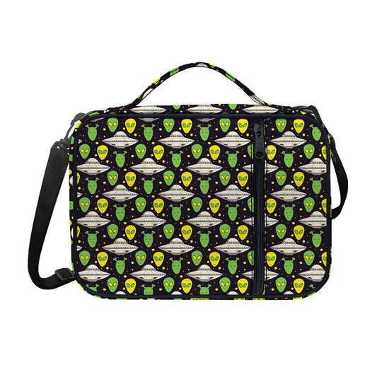 Green Alien UFO Space Print Shoulder Strap Bible Bag