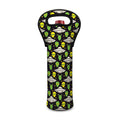 Green Alien UFO Space Print Single Neoprene Wine Tote