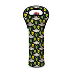 Green Alien UFO Space Print Single Neoprene Wine Tote