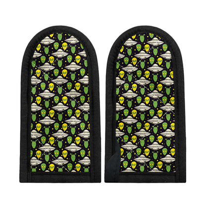 Green Alien UFO Space Print Skillet Handle Cover