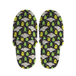 Green Alien UFO Space Print Slippers