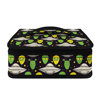 Green Alien UFO Space Print Small Lunch Bag