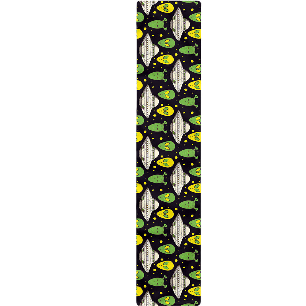 Green Alien UFO Space Print Table Runner