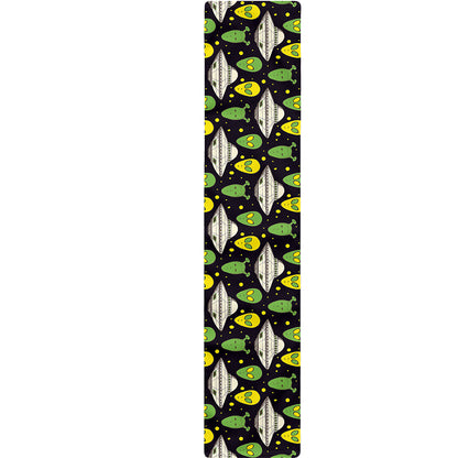 Green Alien UFO Space Print Table Runner