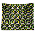 Green Alien UFO Space Print Tapestry