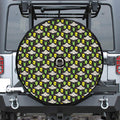 Green Alien UFO Space Print Tire Cover With Camera Hole