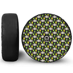 Green Alien UFO Space Print Tire Cover With Camera Hole