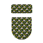 Green Alien UFO Space Print Toilet Lid And Tank Cover Set