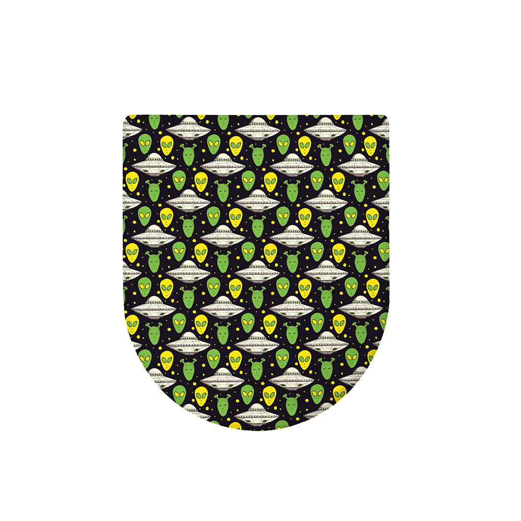 Green Alien UFO Space Print Toilet Lid Cover