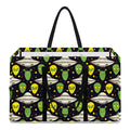 Green Alien UFO Space Print Utility Tote Bag