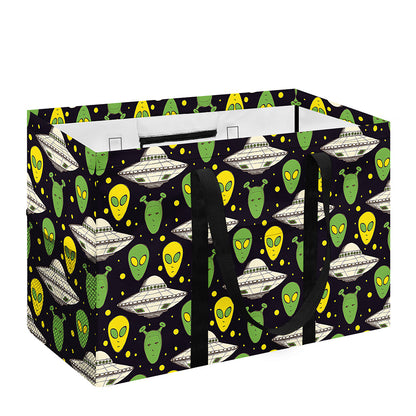 Green Alien UFO Space Print Utility Tote Bag