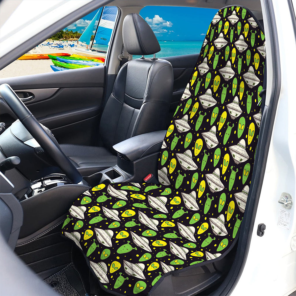 Green Alien UFO Space Print Waterproof Car Seat Cover
