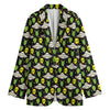 Green Alien UFO Space Print Women's Blazer