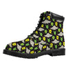 Green Alien UFO Space Print Work Boots