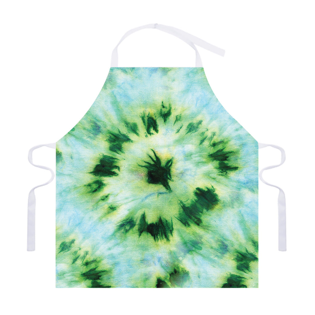 Green And Black Acid Wash Tie Dye Print Adjustable Apron