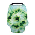 Green And Black Acid Wash Tie Dye Print Baby Seat Cover