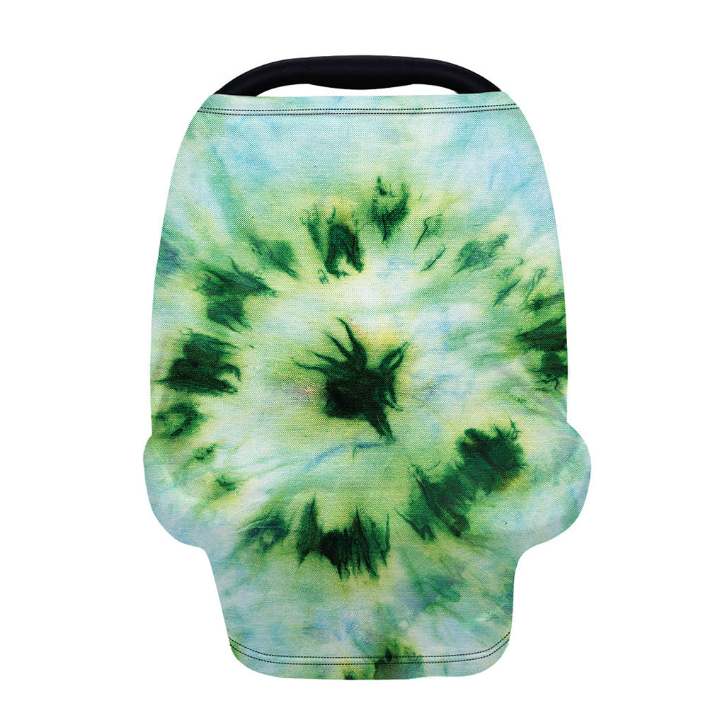 Green And Black Acid Wash Tie Dye Print Baby Seat Cover