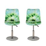Green And Black Acid Wash Tie Dye Print Bar Stool Covers