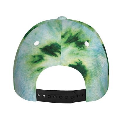 Green And Black Acid Wash Tie Dye Print Baseball Cap