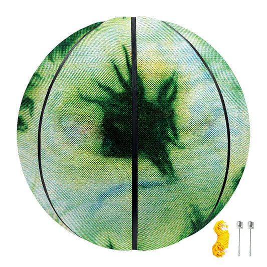 Green And Black Acid Wash Tie Dye Print Basketball