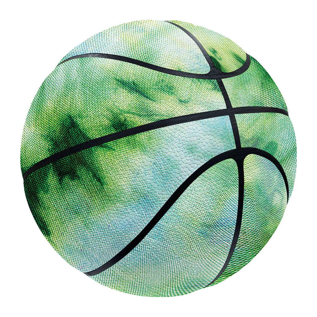Green And Black Acid Wash Tie Dye Print Basketball