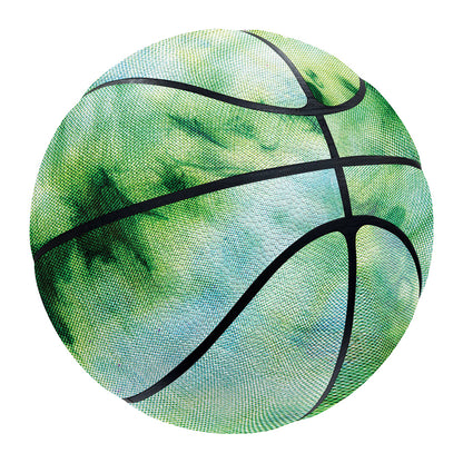 Green And Black Acid Wash Tie Dye Print Basketball
