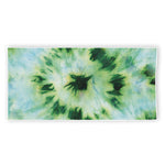 Green And Black Acid Wash Tie Dye Print Beach Towel