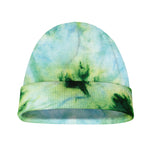 Green And Black Acid Wash Tie Dye Print Beanie