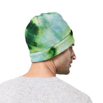 Green And Black Acid Wash Tie Dye Print Beanie
