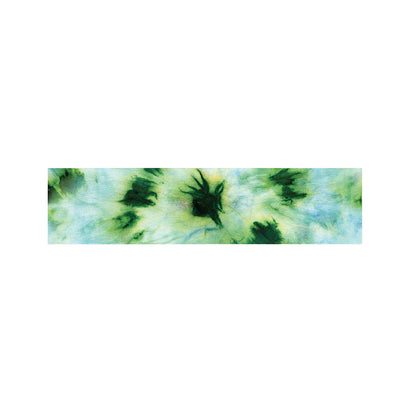 Green And Black Acid Wash Tie Dye Print Bed Runner