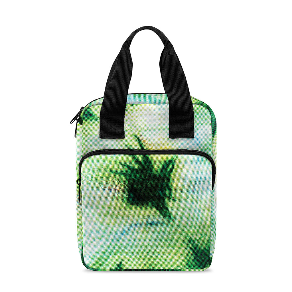 Green And Black Acid Wash Tie Dye Print Bible Tote Bag