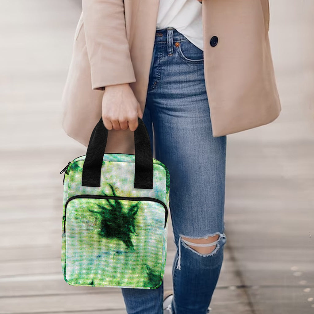Green And Black Acid Wash Tie Dye Print Bible Tote Bag