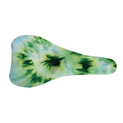 Green And Black Acid Wash Tie Dye Print Bicycle Seat Cover