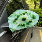 Green And Black Acid Wash Tie Dye Print Car Side Mirror Covers