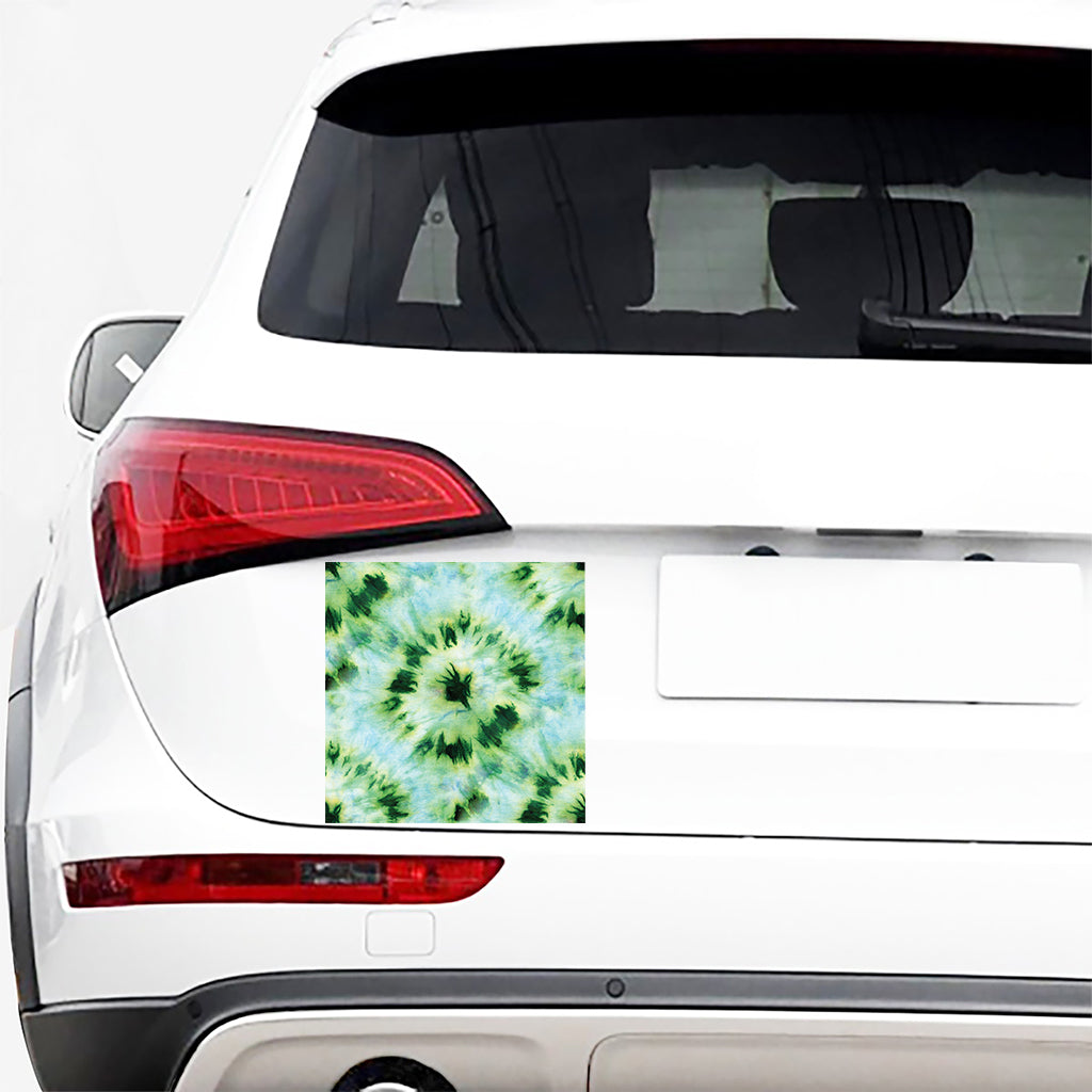 Green And Black Acid Wash Tie Dye Print Car Sticker