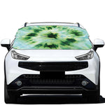 Green And Black Acid Wash Tie Dye Print Car Windshield Snow Cover