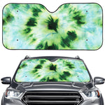 Green And Black Acid Wash Tie Dye Print Car Windshield Sun Shade