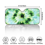 Green And Black Acid Wash Tie Dye Print Car Windshield Sun Shade