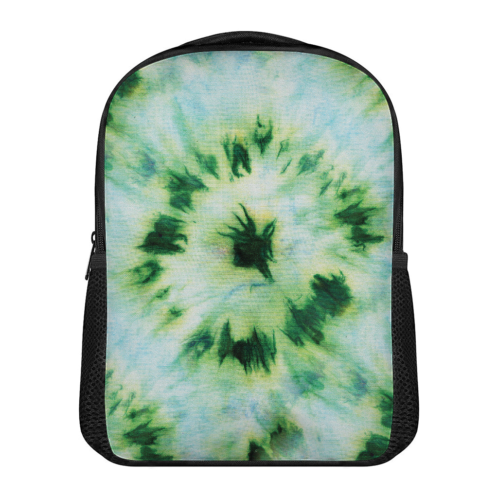 Green And Black Acid Wash Tie Dye Print Casual Backpack