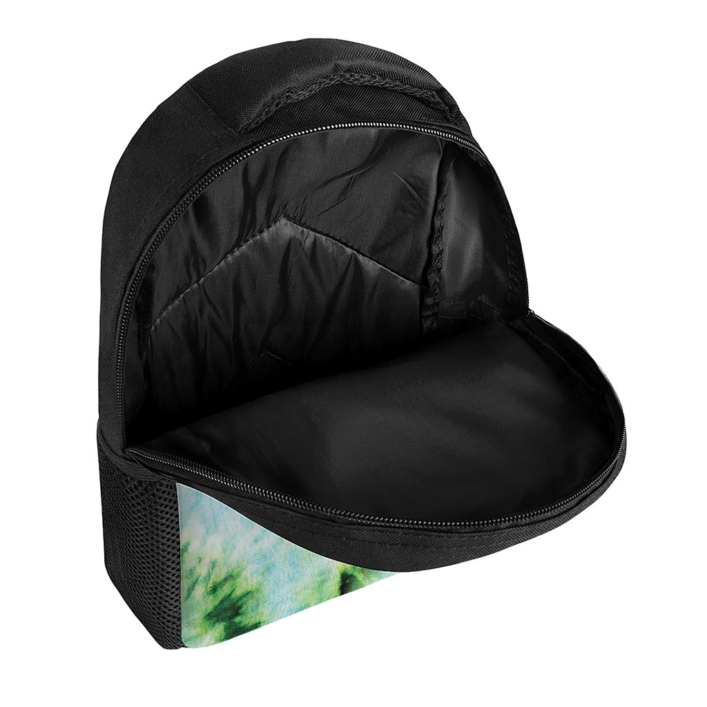 Green And Black Acid Wash Tie Dye Print Casual Backpack