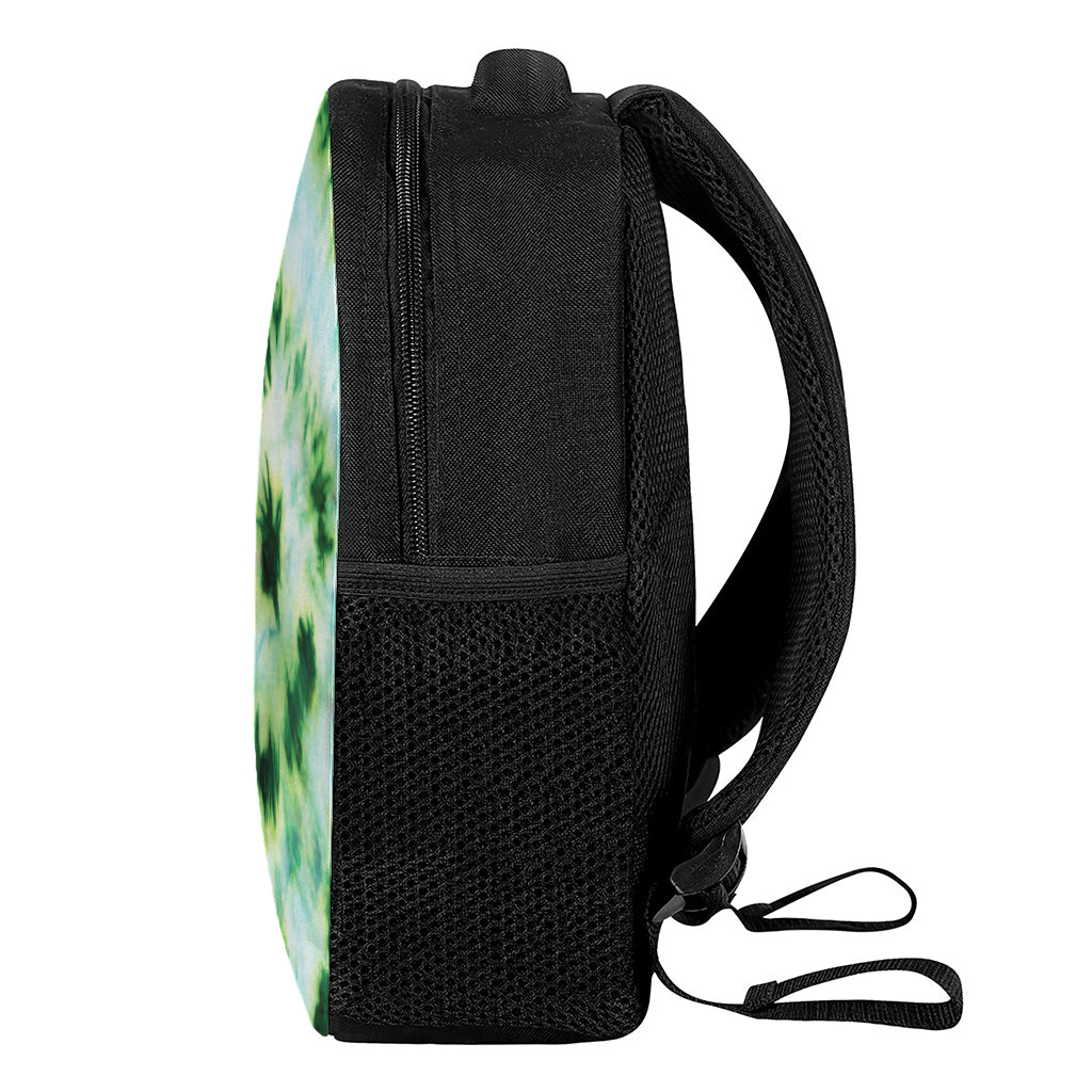 Green And Black Acid Wash Tie Dye Print Casual Backpack