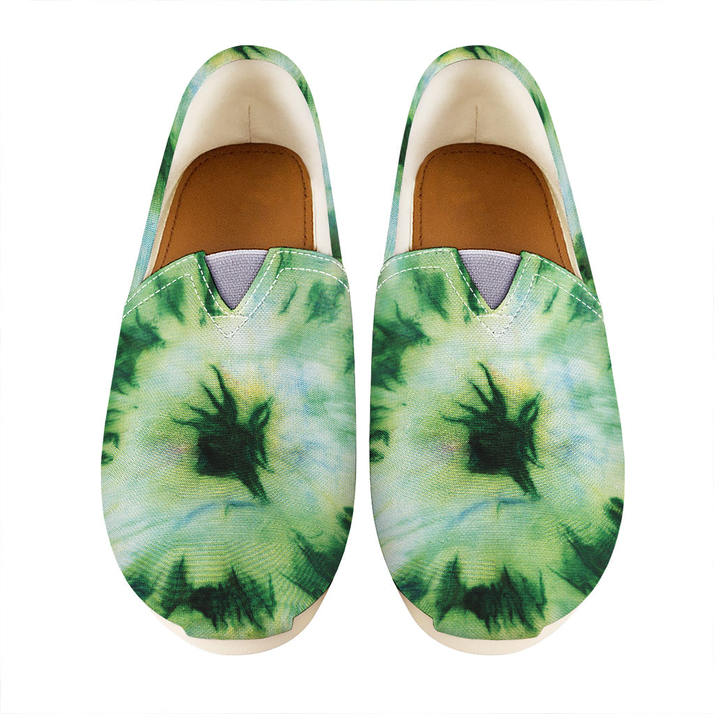 Green And Black Acid Wash Tie Dye Print Casual Shoes