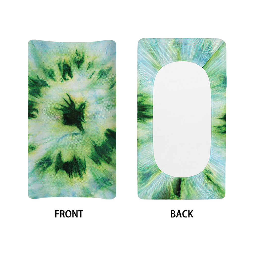 Green And Black Acid Wash Tie Dye Print Changing Pad Cover