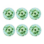 Green And Black Acid Wash Tie Dye Print Coaster Set